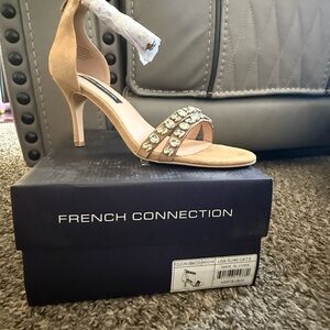 French Connection Beige Embellished Heels
